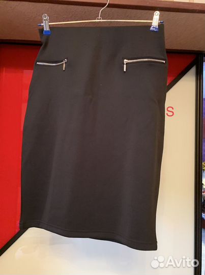 Юбка новая кожаная черная повседневная