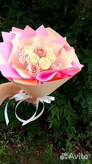 Вкусный съедобный сладкий букет шоколадные розы