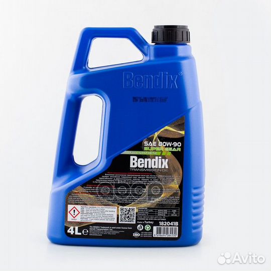 Масло трансмиссионное 4л. синтетика bendix super