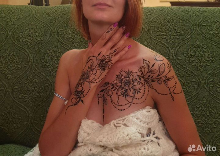 Мехенди. Джагуа. Временная тату хной, джагуа-гель