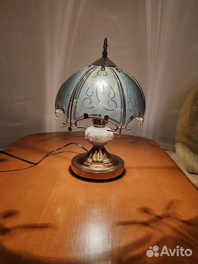 Лампа настольная с абажуром винтаж