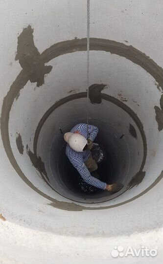 Чистка колодцев, дренаж и установка септиков под к