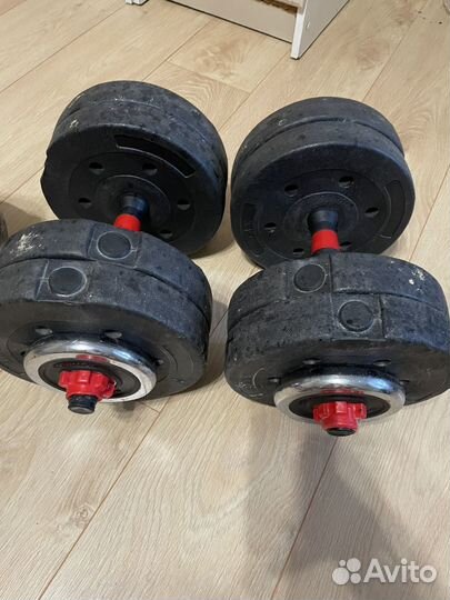 Набор из гири 32 кг и гантелей по 13 кг