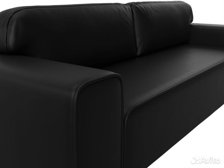 Диван прямой Лига-029, экокожа, черный. Москва