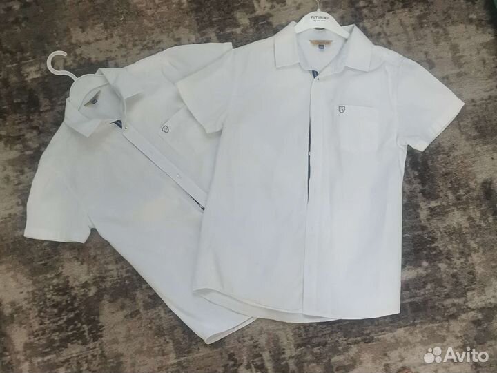 Белые рубашки с коротким руковом для школы 146р