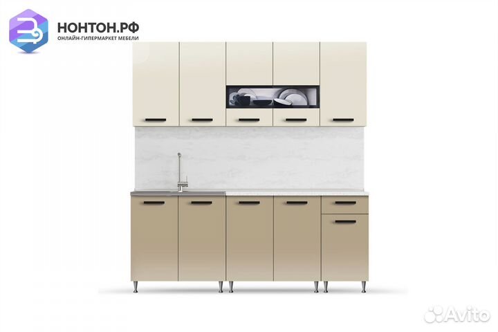 Кухня Рио-2 2.0м бежевый / капучино