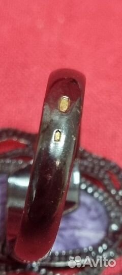Кольцо серебро 925/ редкий камень/ чароид/ размер