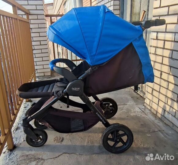 Прогулочная коляска синий britax b motion plus