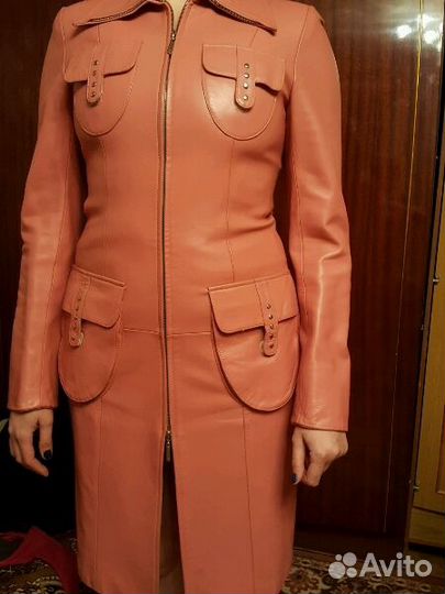 Плащ кожаный