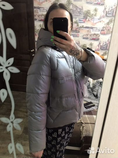 Пуховик,куртка с капюшоном,зефирка