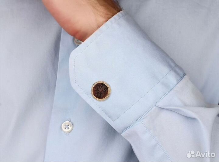 Золотые запонки с бриллиантами 0.65 ct