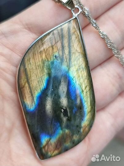 Кулон Лабрадорит 56х29мм