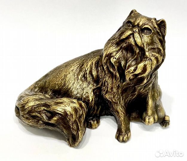 Кот. Кошка. Бронза. Камень змеевик