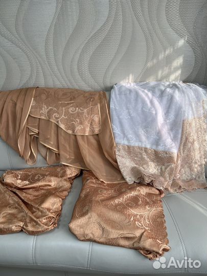 Шторы с ламбрекеном + тюль