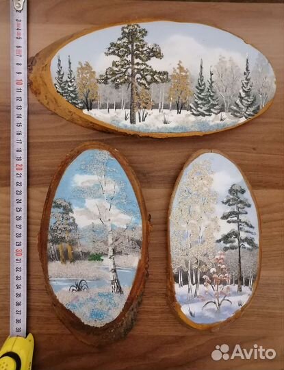 Панно из спилов дерева