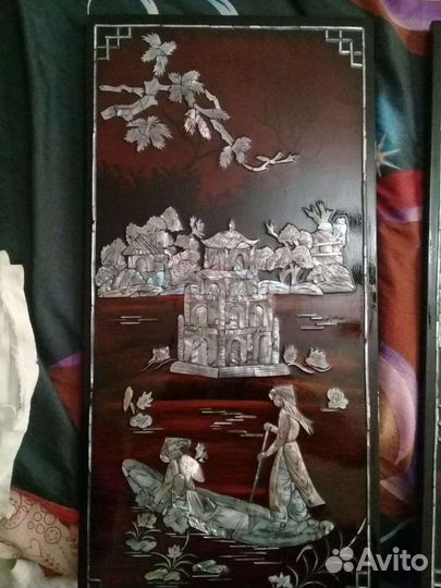 Панно дерево и перламутр