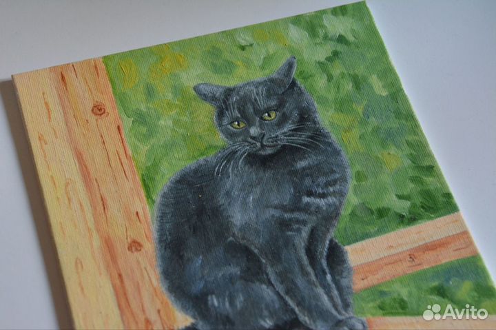 Картина маслом кошка кот