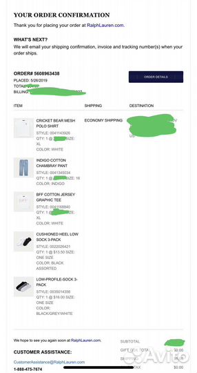 Носки ralph lauren
