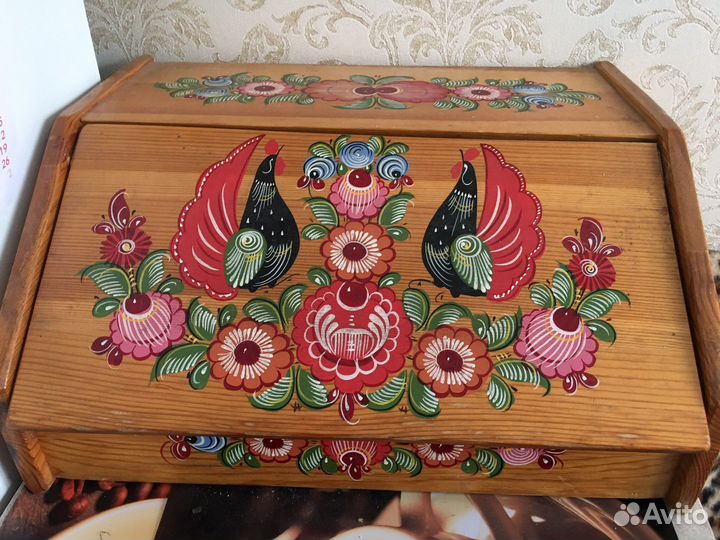 Хлебница городецкая роспись