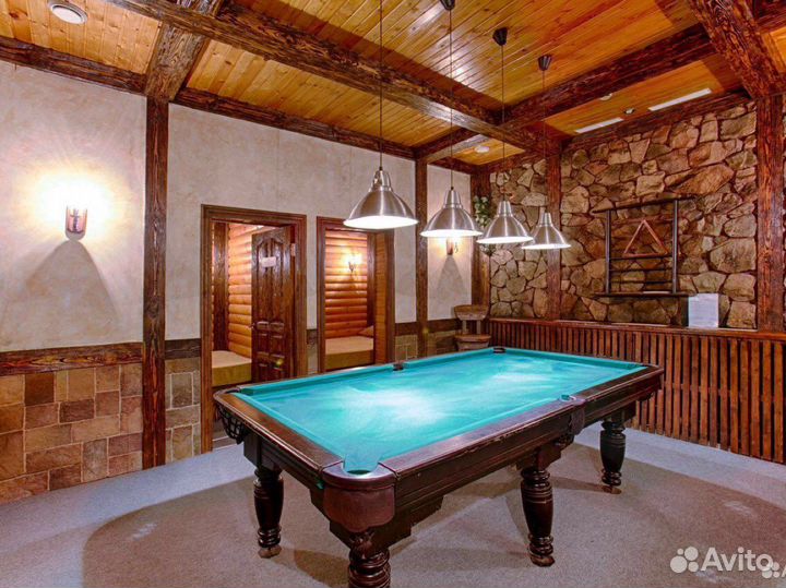 Баня сауна с бильярдом
