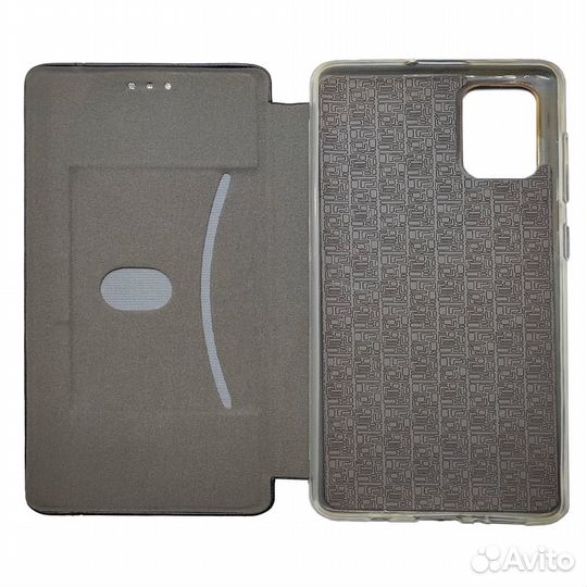 Чехол для Samsung Galaxy A41 кожа/визитница черный