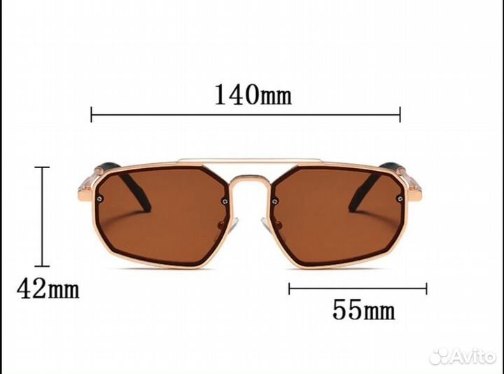 Солнцезащитные очки, металл, новые