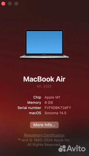 Apple Macbook air 13 8/256gb
