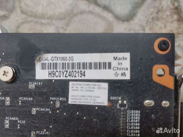 Отличная Asus GTX 1060 3GB Dual