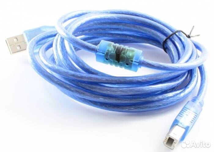 USB Кабель (USB 2.0 - А-В) 5м в оплетке, с фильтро