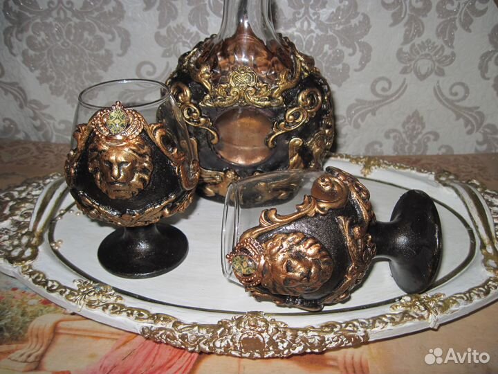 Именной набор для коньяка и виски. Бокалы, графин