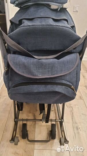 Санки- коляска galaxy kids 3-3С джинс темно-синий