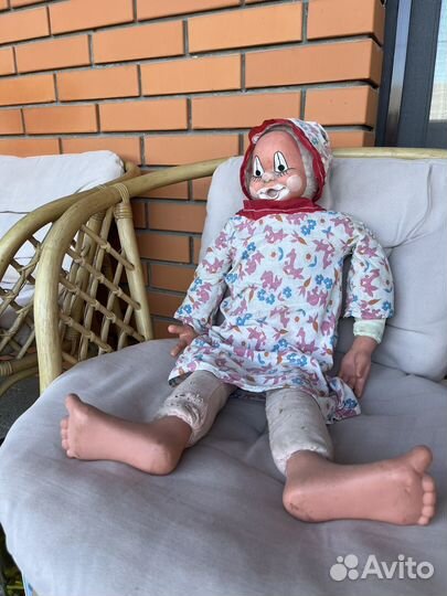 Кукла клоун ГДР, игрушка клоун