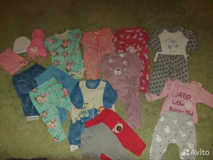 Детские вещи пакетом от 0 до года для девочки