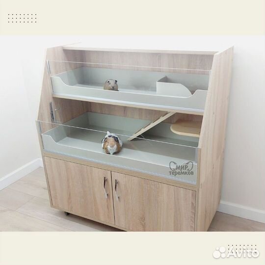 Клетка для морских свинок 100х50х60,сонома,скос4