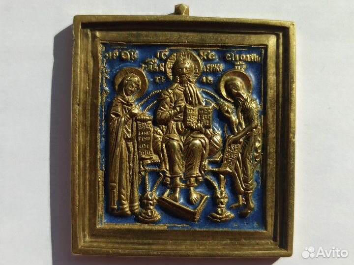 Икона вершковая Деисус