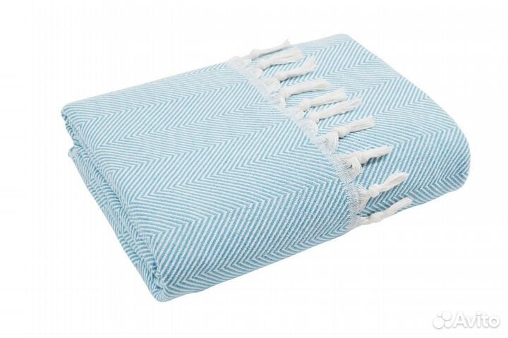 Плед на диван хлопок Venera 200х230 см, Голубой