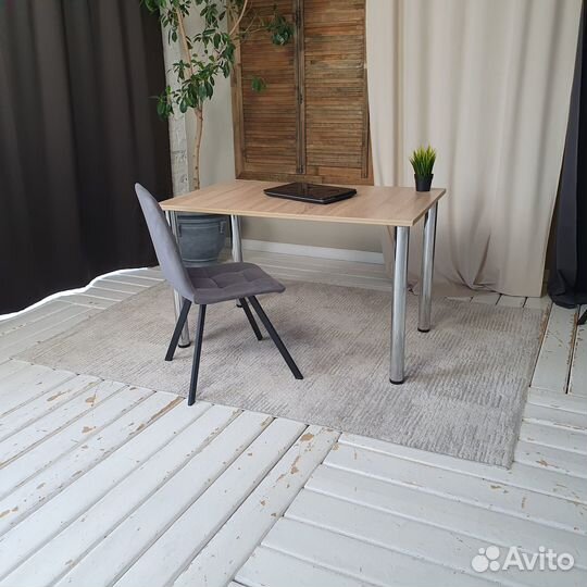 Письменный стол Дуб 120*70 см. Хром ножки