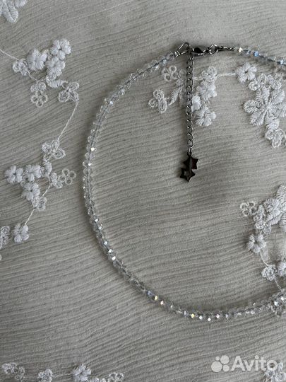 Чокер прозрачный, чешское стекло