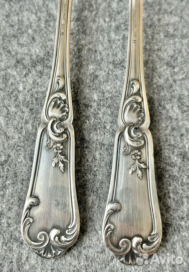 Столовые вилка и ложка посесебренные, Франция