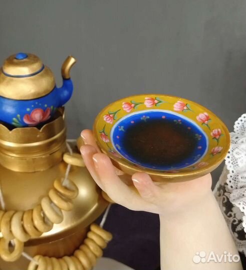 Интерьерная кукла Купчиха за чаем