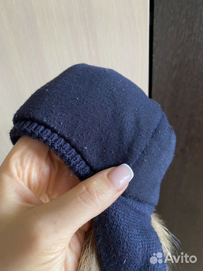 Шапка детская с натуральным мехом