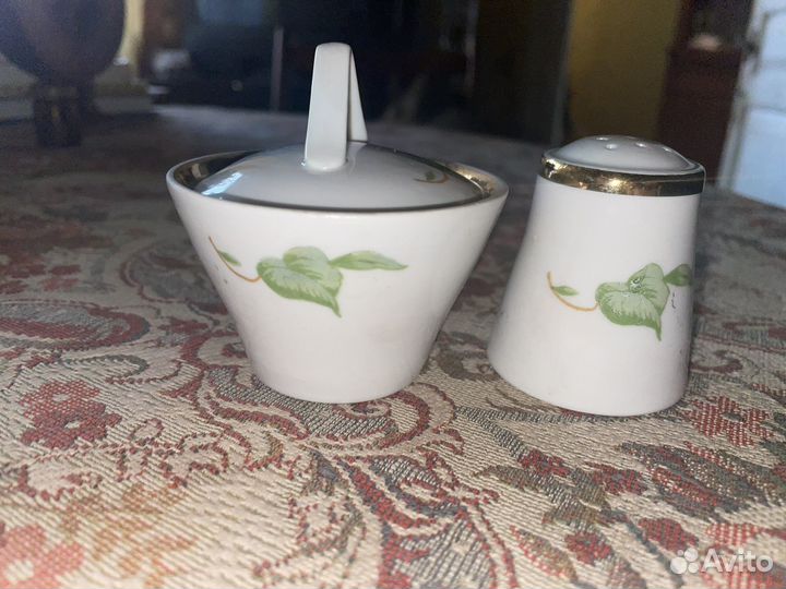 Солоница сахарница и перечница дулево лист