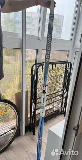 Беговые лыжи с ботинками и палками бу