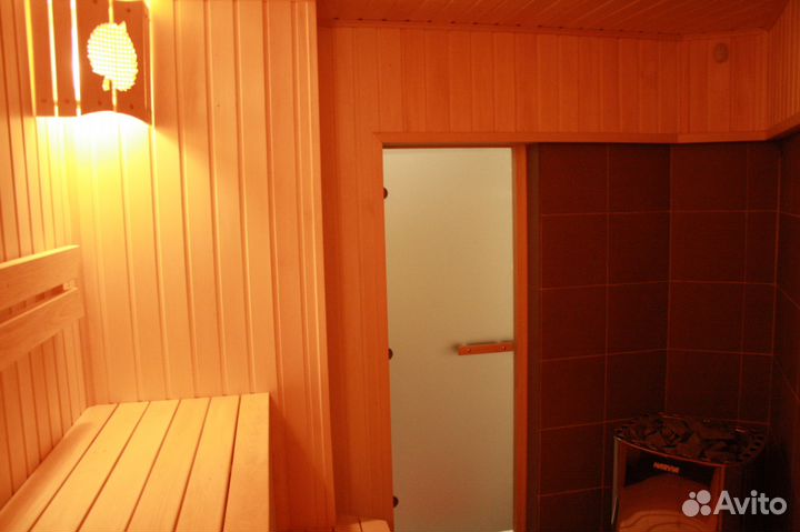 Финская Сауна с закрытой территорией для барбекю