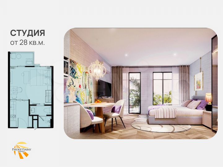 Квартира-студия, 32 м² (Таиланд)