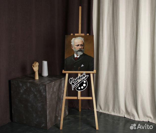 Портрет Чайковского П.И. на холсте 40х50см