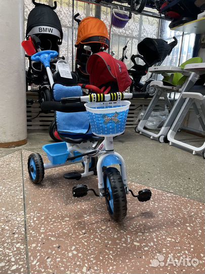 Велосипеды трехколесные каталки с ручкой управлен