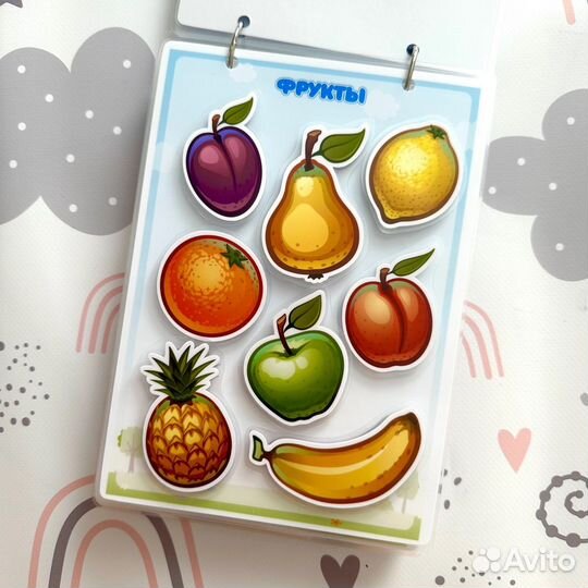 Развивающая детская Книжечка на липучках