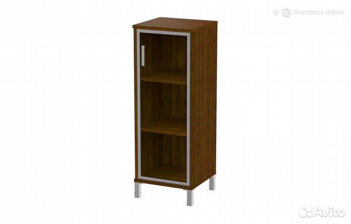 Шкаф для документов узкий (стеклянная дверь в алюм