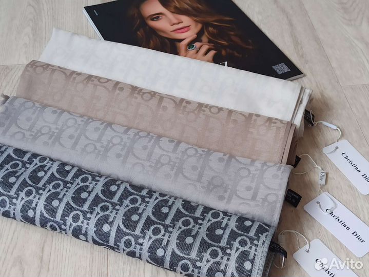 Палантин молочный Кашемир Christian Dior 8 цветов